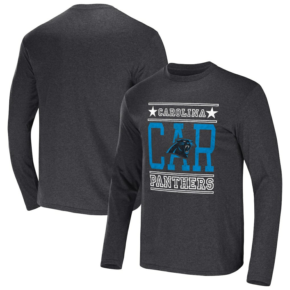 Carolina Panthers NFL x Darius Rucker Collection Long Sleeve T-Shirt Heathered Charcoal