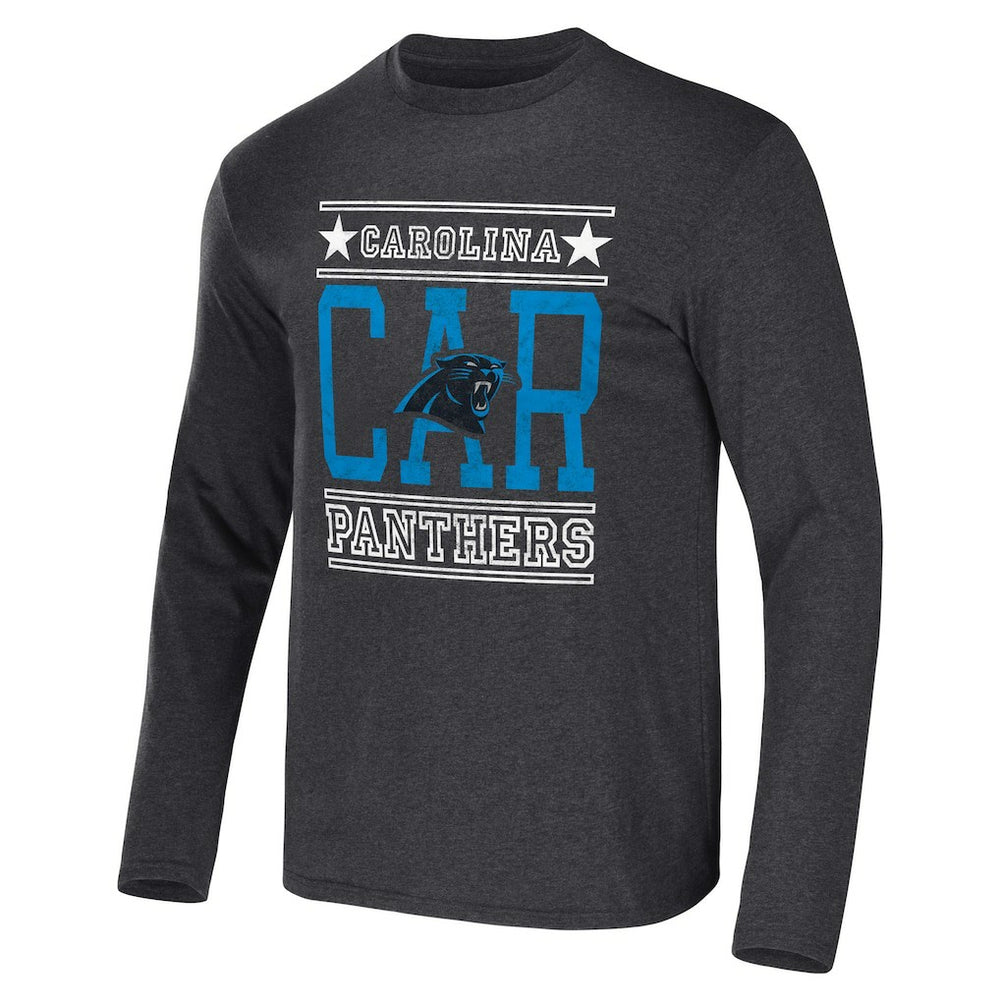 Carolina Panthers NFL x Darius Rucker Collection Long Sleeve T-Shirt Heathered Charcoal