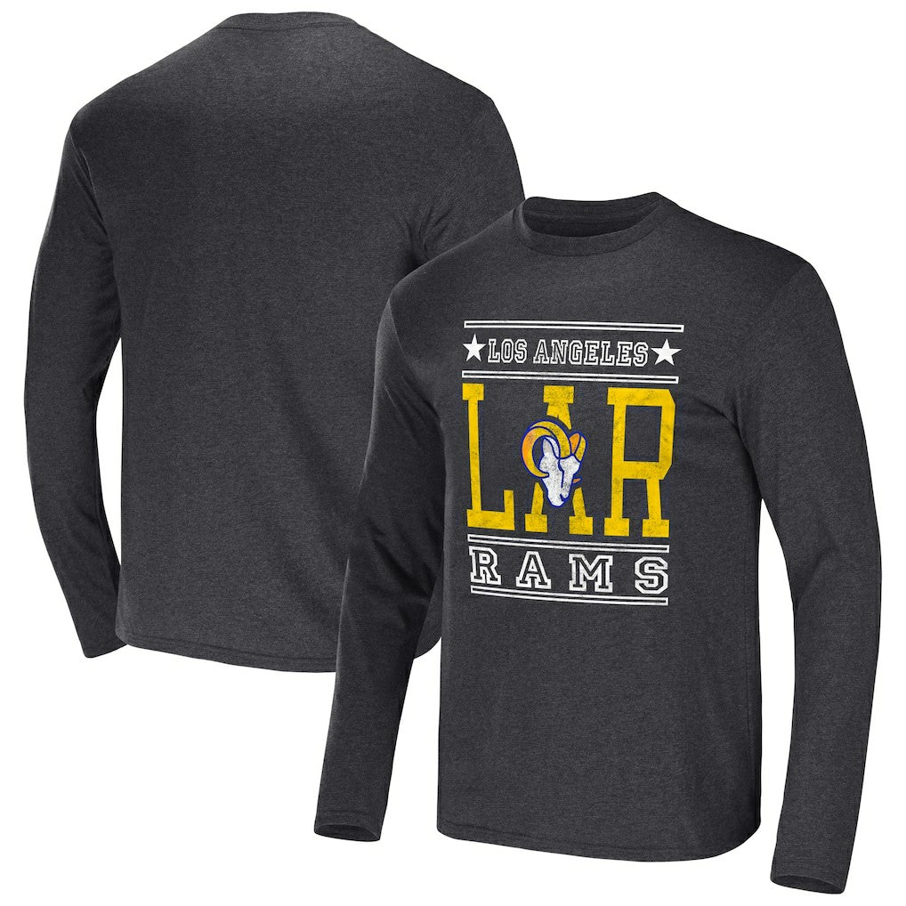 Los Angeles Rams NFL x Darius Rucker Collection Long Sleeve T-Shirt Heathered Charcoal