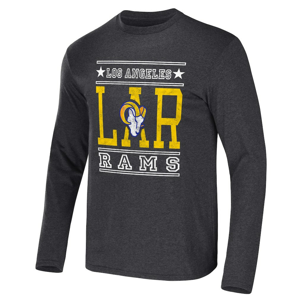 Los Angeles Rams NFL x Darius Rucker Collection Long Sleeve T-Shirt Heathered Charcoal