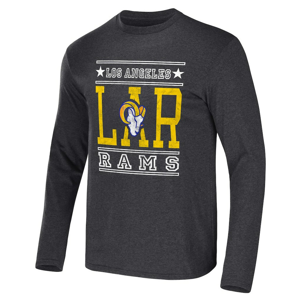 Los Angeles Rams NFL x Darius Rucker Collection Long Sleeve T-Shirt Heathered Charcoal