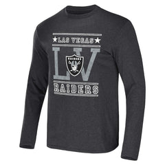 Las Vegas Raiders NFL x Darius Rucker Collection Long Sleeve T-Shirt Heathered Charcoal
