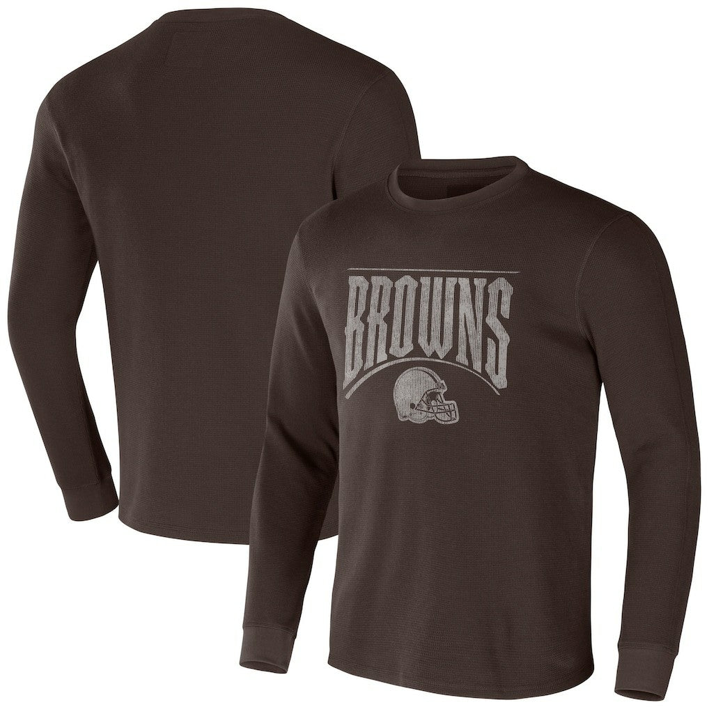 Cleveland Browns NFL x Darius Rucker Collection Long Sleeve Thermal T-Shirt Brown