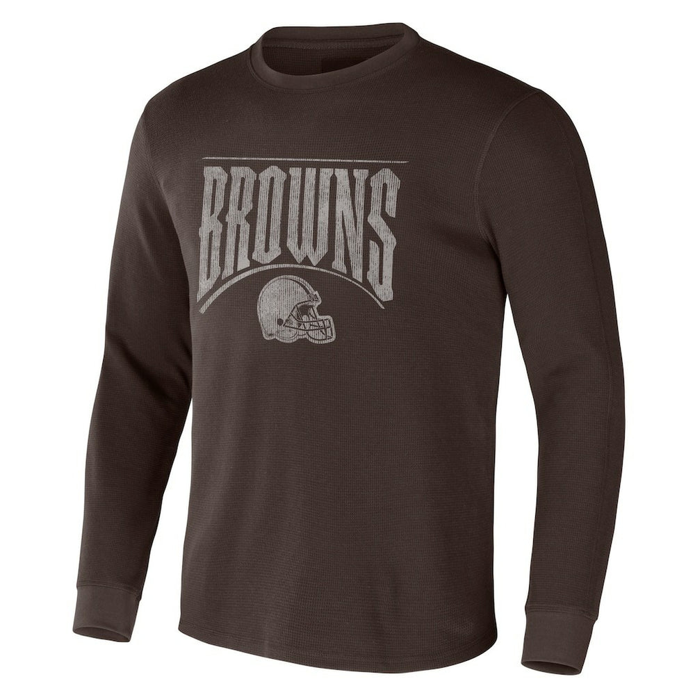 Cleveland Browns NFL x Darius Rucker Collection Long Sleeve Thermal T-Shirt Brown