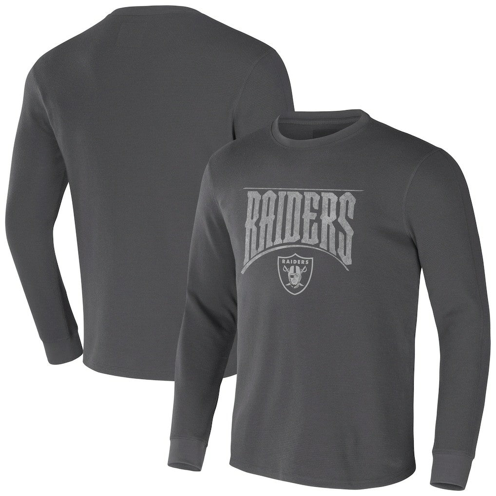 Las Vegas Raiders NFL x Darius Rucker Collection Long Sleeve Thermal T-Shirt Charcoal