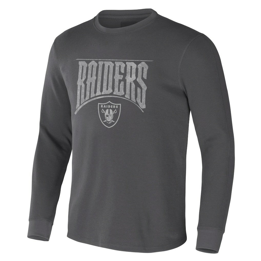 Las Vegas Raiders NFL x Darius Rucker Collection Long Sleeve Thermal T-Shirt Charcoal