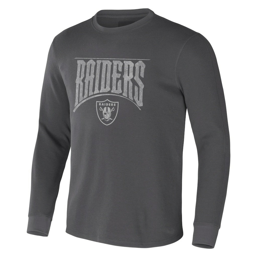 Las Vegas Raiders NFL x Darius Rucker Collection Long Sleeve Thermal T-Shirt Charcoal