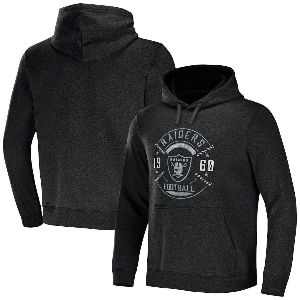 Las Vegas Raiders NFL x Darius Rucker Collection Radar Pullover Hoodie Heather Charcoal