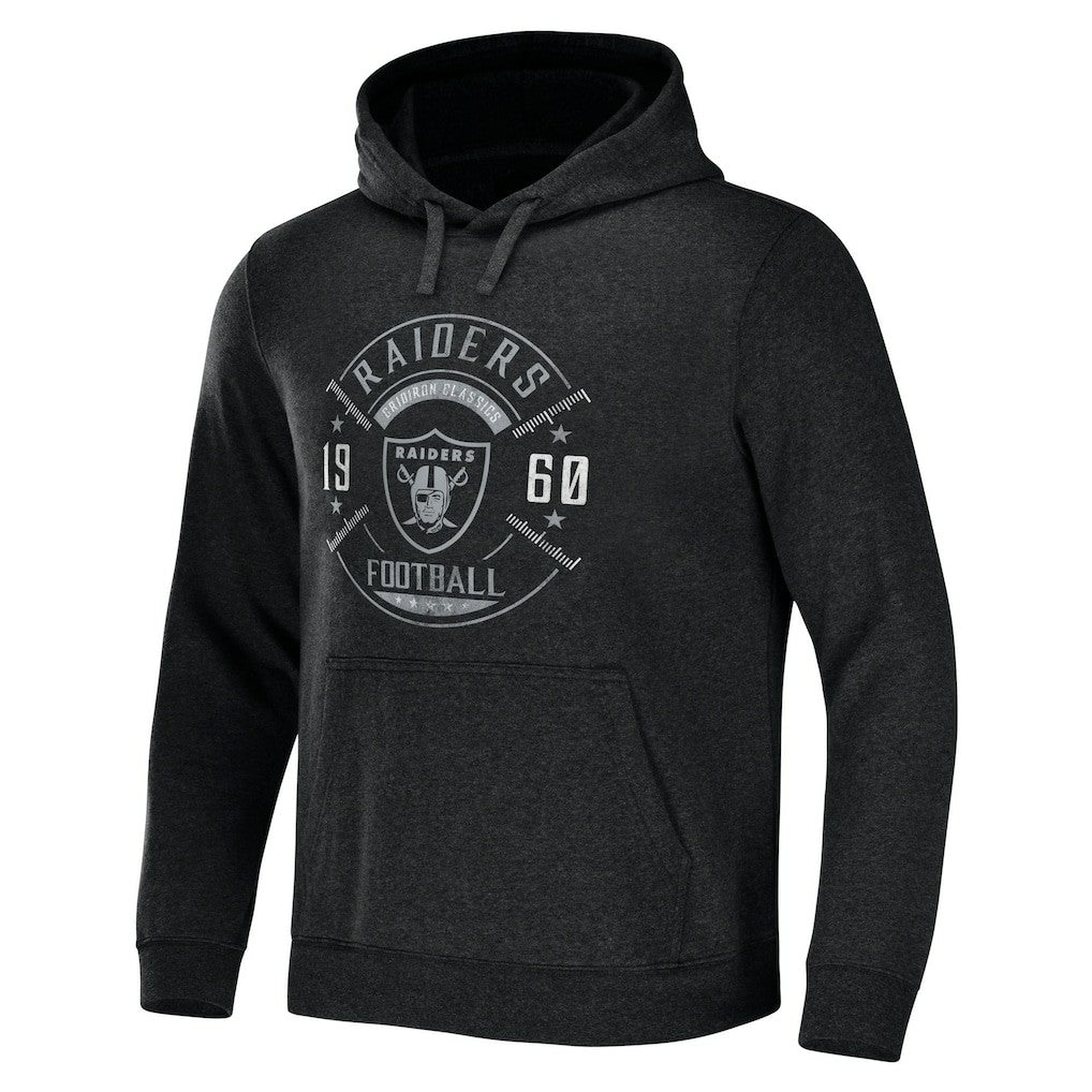 Las Vegas Raiders NFL x Darius Rucker Collection Radar Pullover Hoodie Heather Charcoal