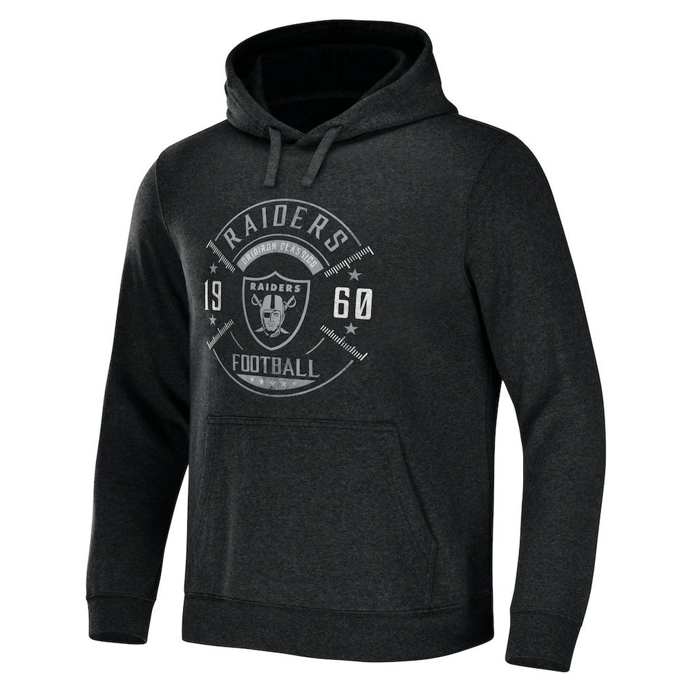 Las Vegas Raiders NFL x Darius Rucker Collection Radar Pullover Hoodie Heather Charcoal