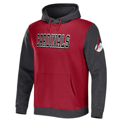 Arizona Cardinals NFL x Darius Rucker Collection Colorblock Pullover Hoodie Cardinal/Charcoal