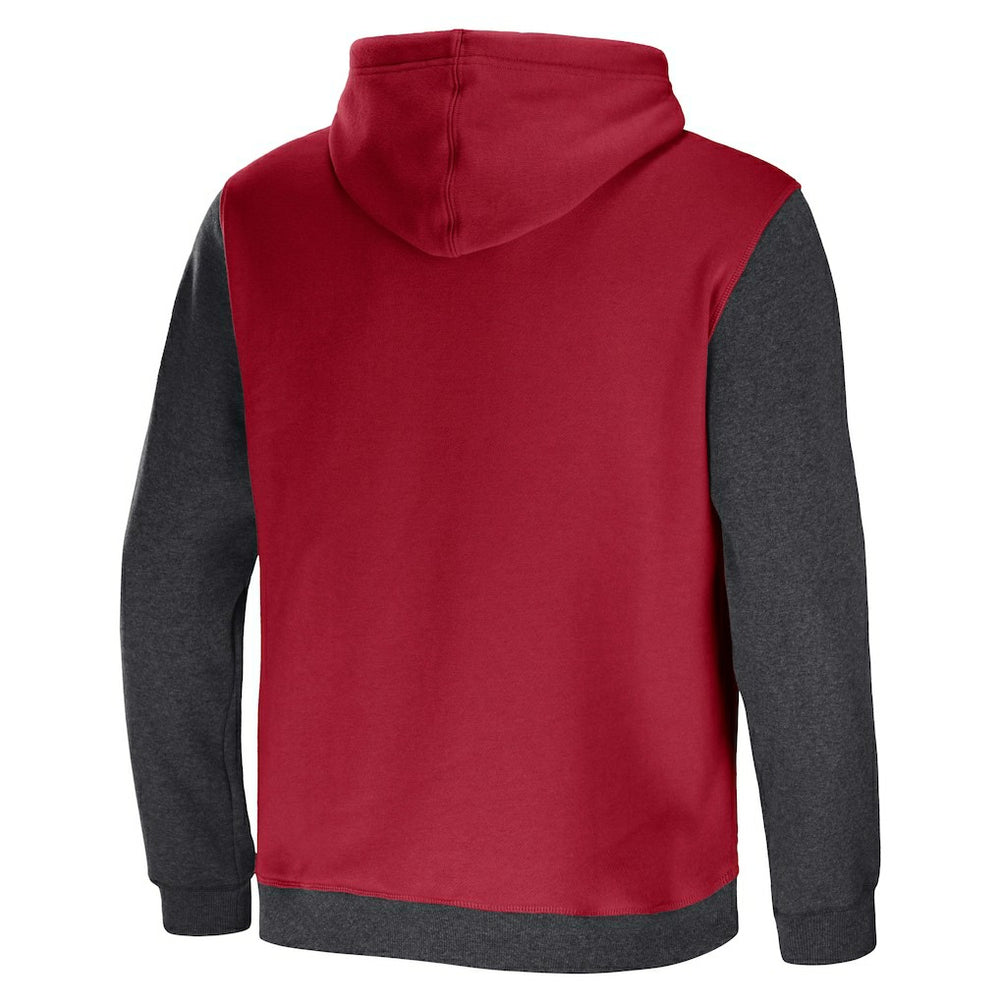 Arizona Cardinals NFL x Darius Rucker Collection Colorblock Pullover Hoodie Cardinal/Charcoal