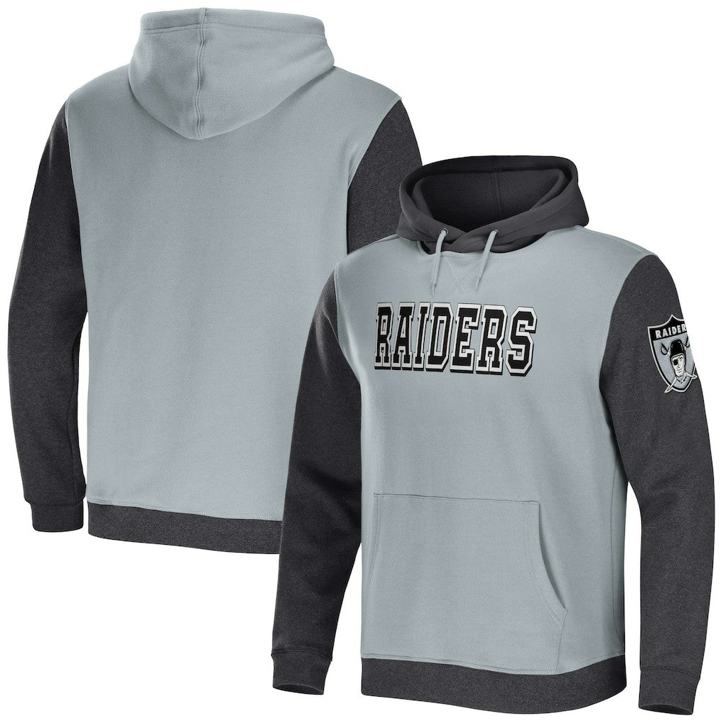 Las Vegas Raiders NFL x Darius Rucker Collection Colorblock Pullover Hoodie Gray/Charcoal