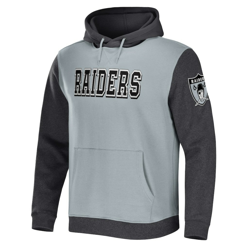 Las Vegas Raiders NFL x Darius Rucker Collection Colorblock Pullover Hoodie Gray/Charcoal