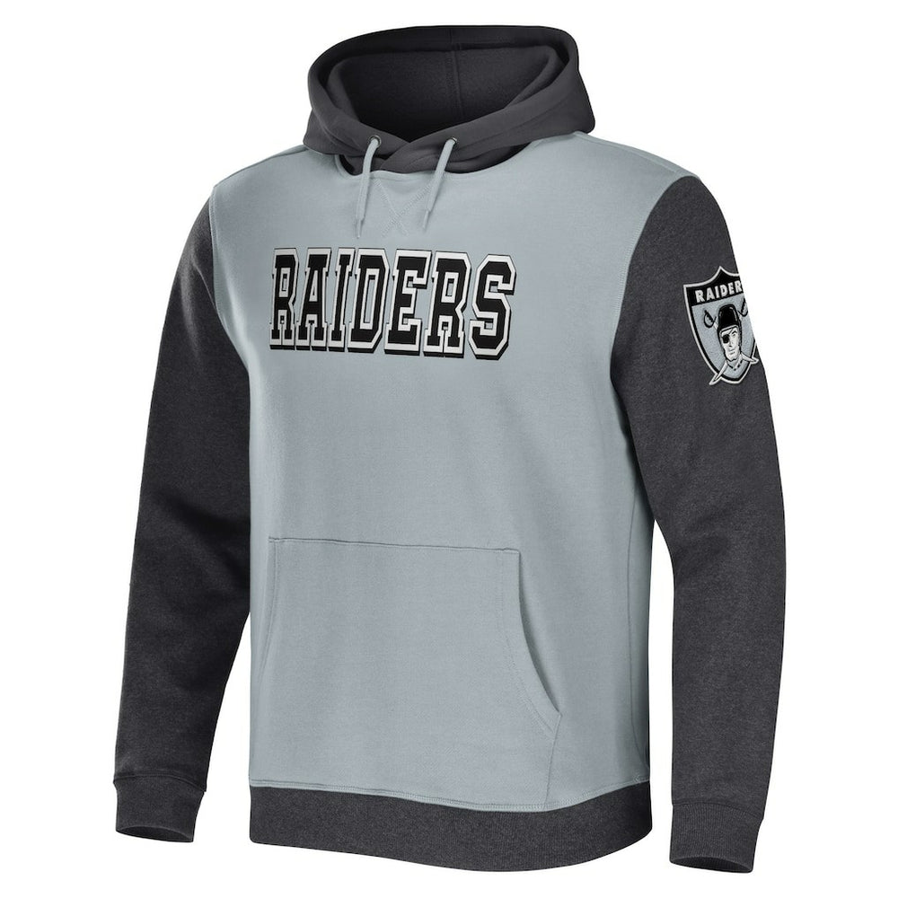 Las Vegas Raiders NFL x Darius Rucker Collection Colorblock Pullover Hoodie Gray/Charcoal