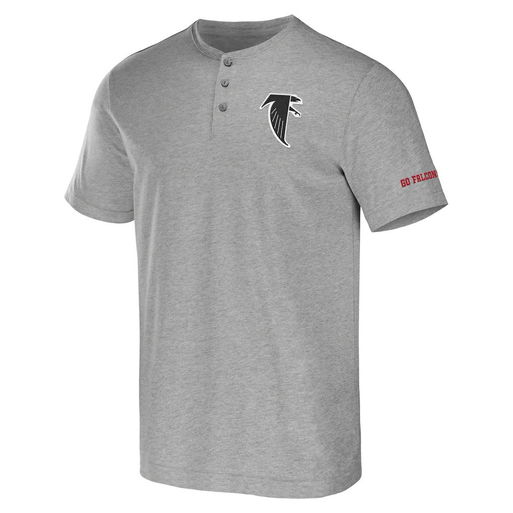Atlanta Falcons NFL x Darius Rucker Collection Henley T-Shirt Heather Gray