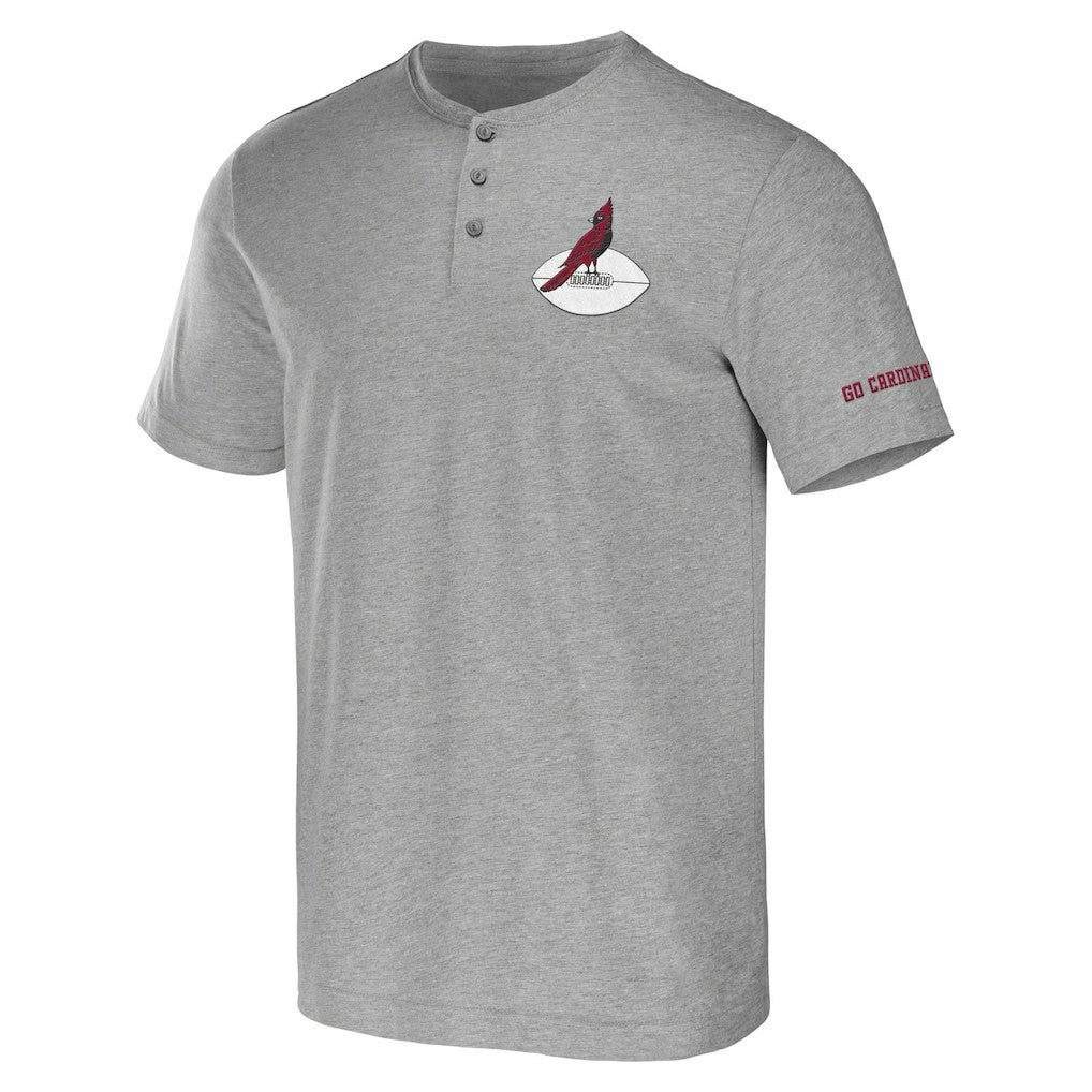 Arizona Cardinals NFL x Darius Rucker Collection Henley T-Shirt Heather Gray