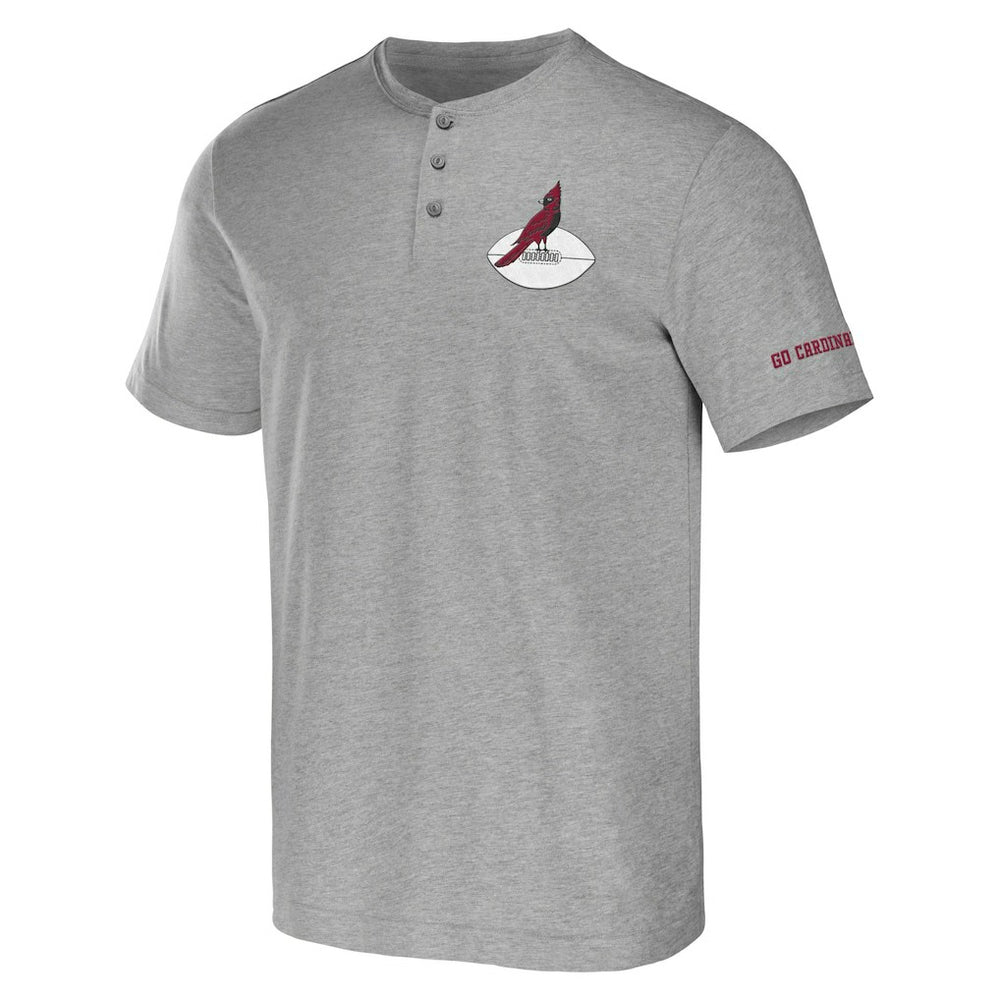 Arizona Cardinals NFL x Darius Rucker Collection Henley T-Shirt Heather Gray