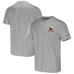 Cleveland Browns NFL x Darius Rucker Collection Henley T-Shirt Heather Gray