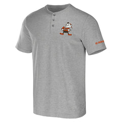 Cleveland Browns NFL x Darius Rucker Collection Henley T-Shirt Heather Gray