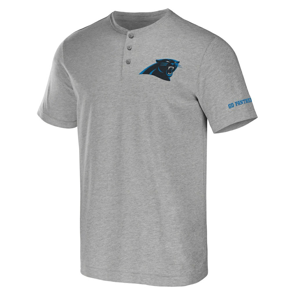 Carolina Panthers NFL x Darius Rucker Collection Henley T-Shirt Heather Gray