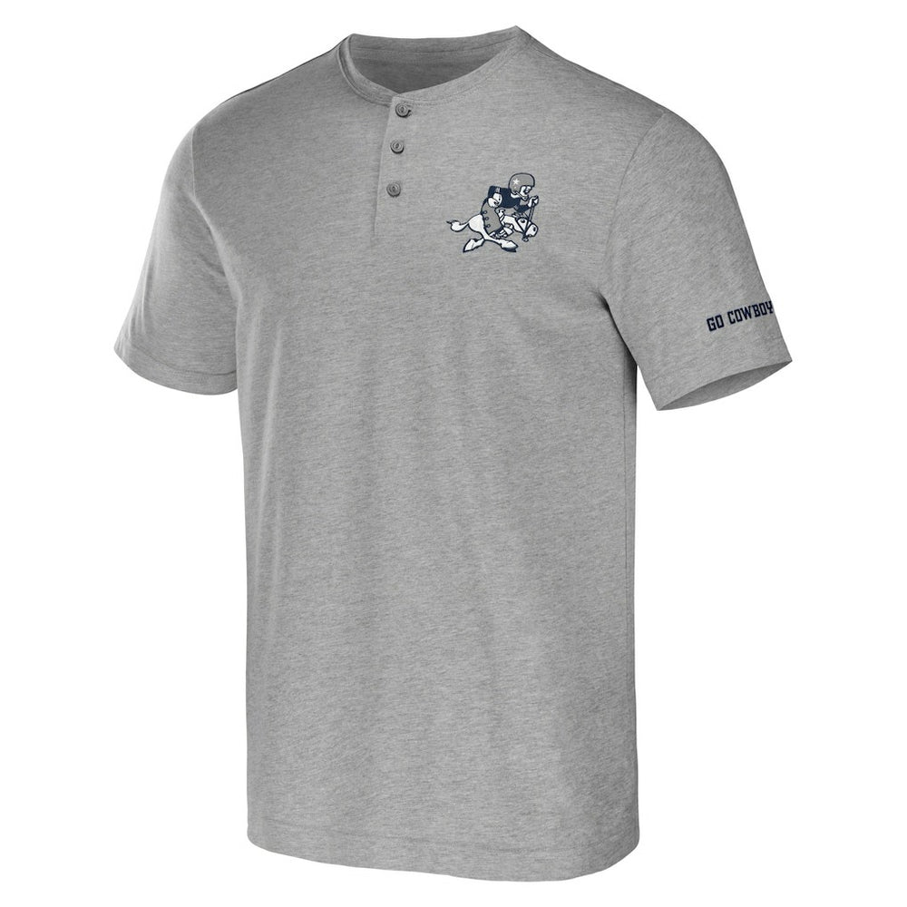 Dallas Cowboys NFL x Darius Rucker Collection Henley T-Shirt Heather Gray