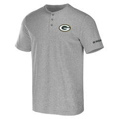 Green Bay Packers NFL x Darius Rucker Collection Henley T-Shirt Heather Gray