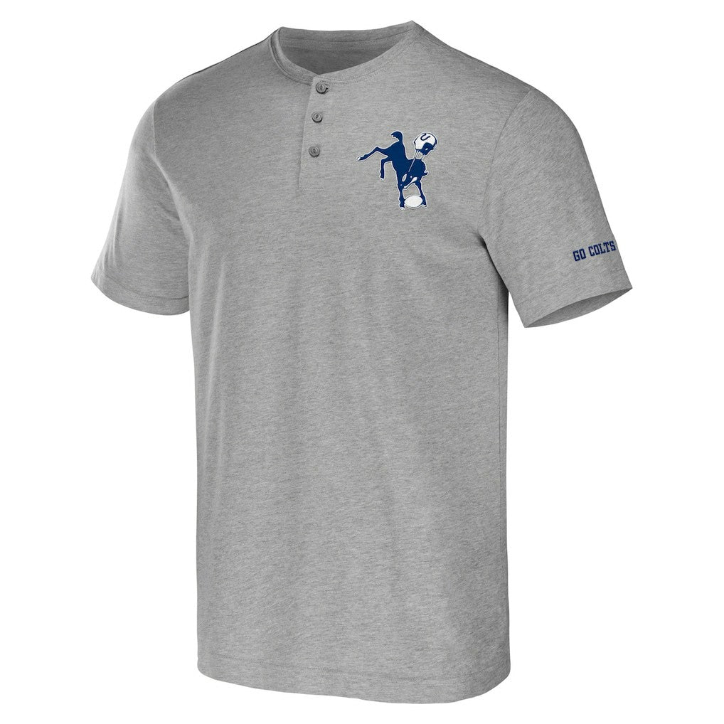 Indianapolis Colts NFL x Darius Rucker Collection Henley T-Shirt Heather Gray