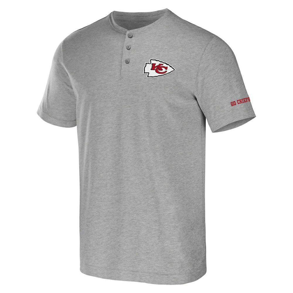 Kansas City Chiefs NFL x Darius Rucker Collection Henley T-Shirt Heather Gray