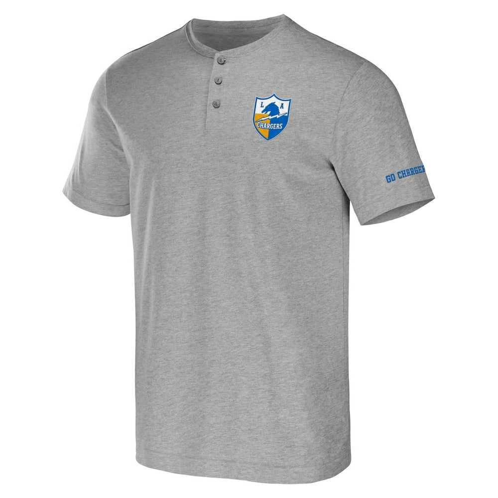 Los Angeles Chargers NFL x Darius Rucker Collection Henley T-Shirt Heather Gray
