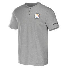 Pittsburgh Steelers NFL x Darius Rucker Collection Henley T-Shirt Heather Gray
