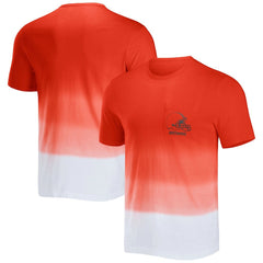 Cleveland Browns NFL x Darius Rucker Collection Dip Dye Pocket T-Shirt Orange/White
