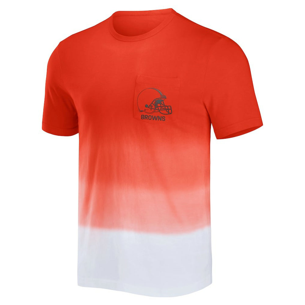 Cleveland Browns NFL x Darius Rucker Collection Dip Dye Pocket T-Shirt Orange/White