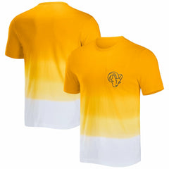 Los Angeles Rams NFL x Darius Rucker Collection Dip Dye Pocket T-Shirt Gold/White