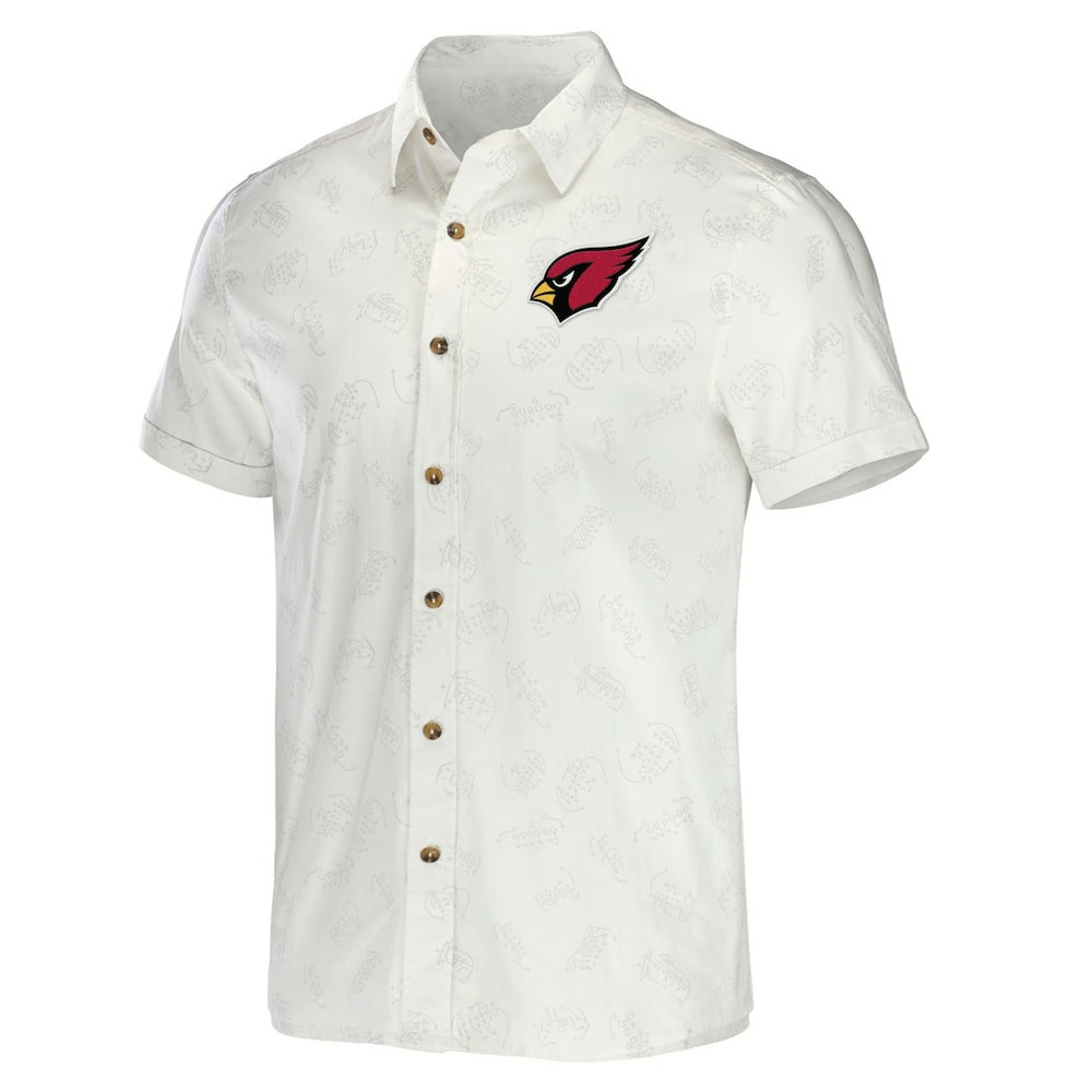 Arizona Cardinals NFL x Darius Rucker Collection Woven Button-Up T-Shirt White
