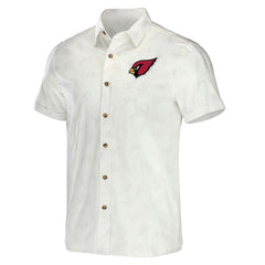 Arizona Cardinals NFL x Darius Rucker Collection Woven Button-Up T-Shirt White