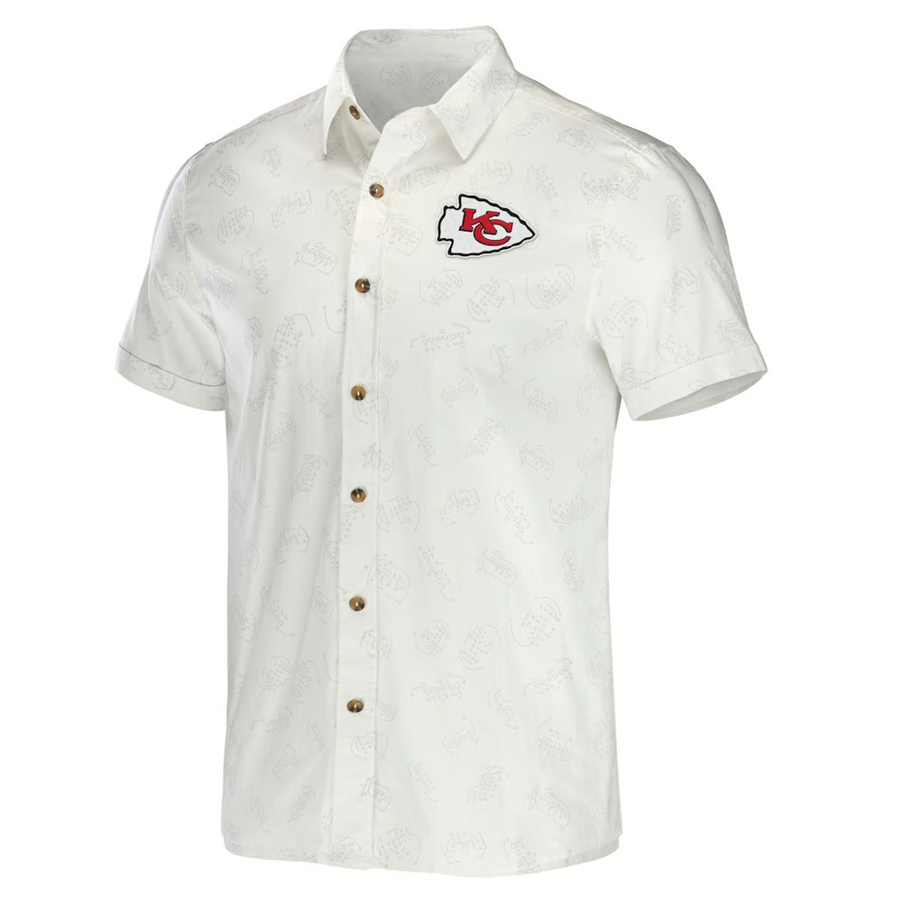 Kansas City Chiefs NFL x Darius Rucker Collection Woven Button-Up T-Shirt White
