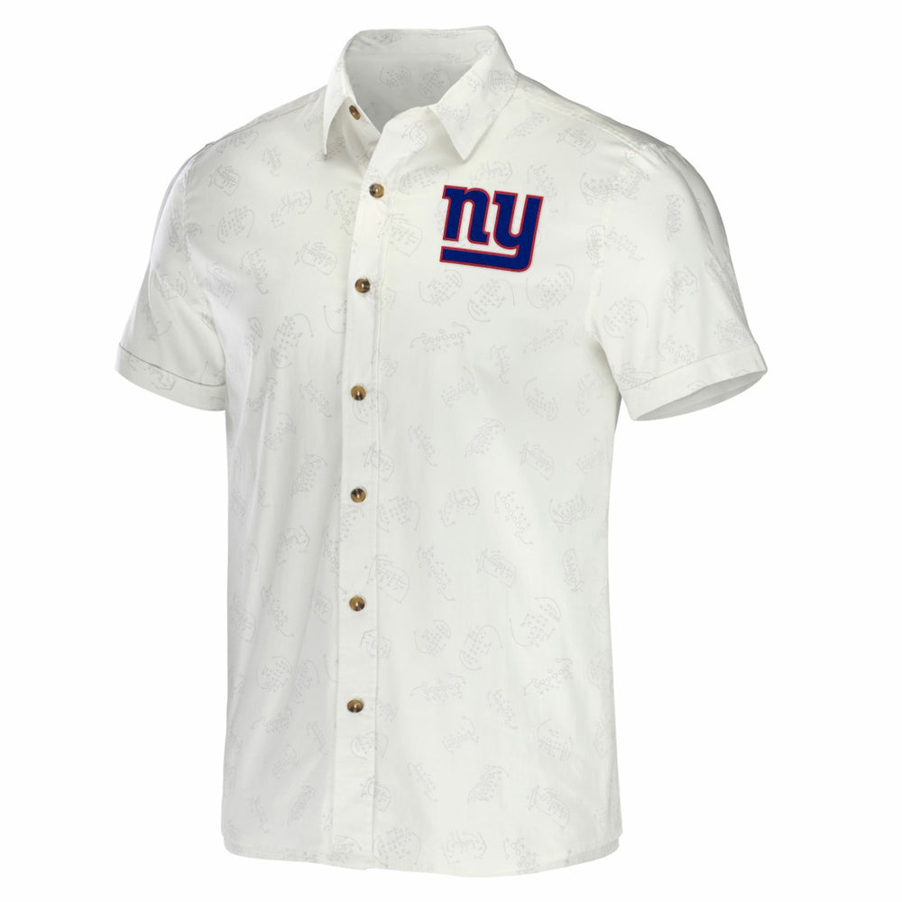 New York Giants NFL x Darius Rucker Collection Woven Button-Up T-Shirt White