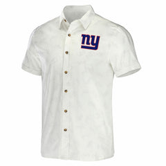 New York Giants NFL x Darius Rucker Collection Woven Button-Up T-Shirt White