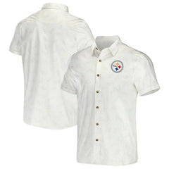 Pittsburgh Steelers NFL x Darius Rucker Collection Woven Button-Up T-Shirt White