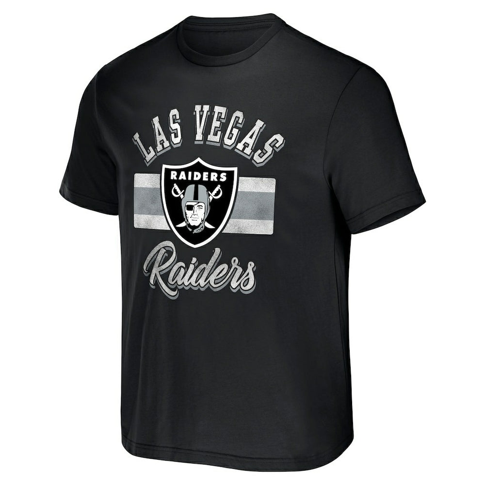 Las Vegas Raiders NFL x Darius Rucker Collection Stripe T-Shirt Black
