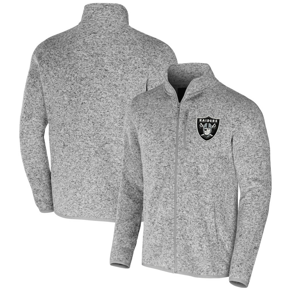 Las Vegas Raiders NFL x Darius Rucker Collection Fleece Full-Zip Jacket Heather Gray