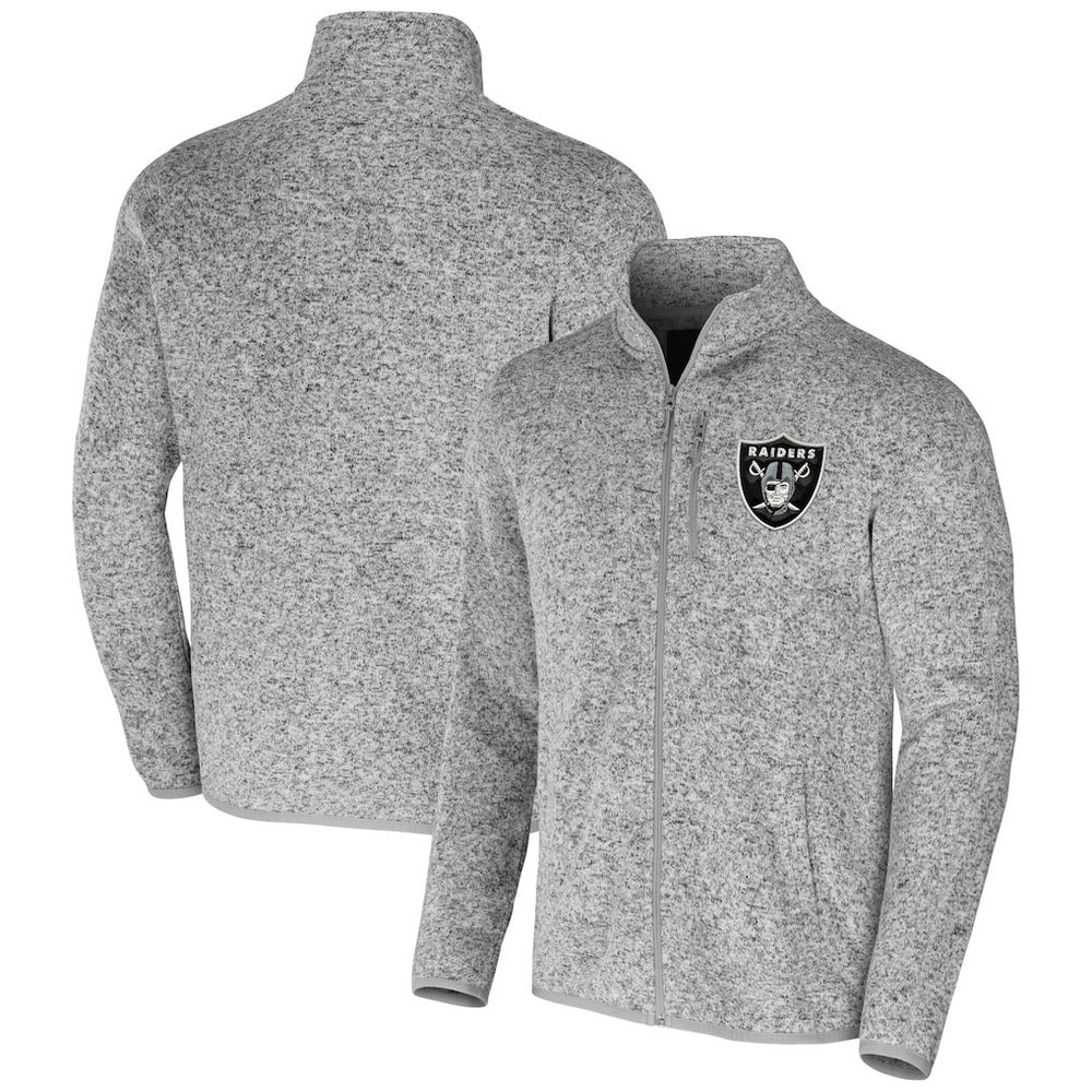 Las Vegas Raiders NFL x Darius Rucker Collection Fleece Full-Zip Jacket Heather Gray