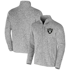 Las Vegas Raiders NFL x Darius Rucker Collection Fleece Full-Zip Jacket Heather Gray