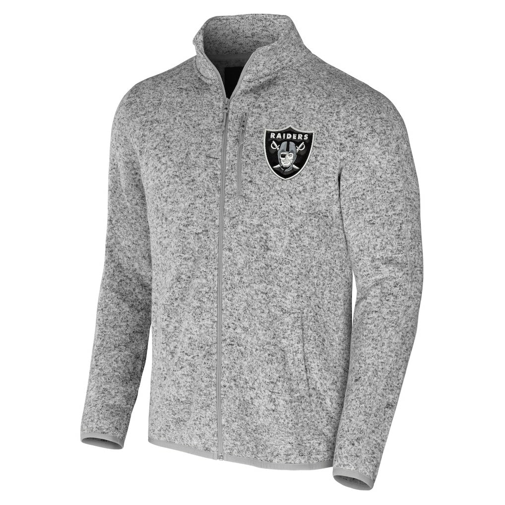 Las Vegas Raiders NFL x Darius Rucker Collection Fleece Full-Zip Jacket Heather Gray