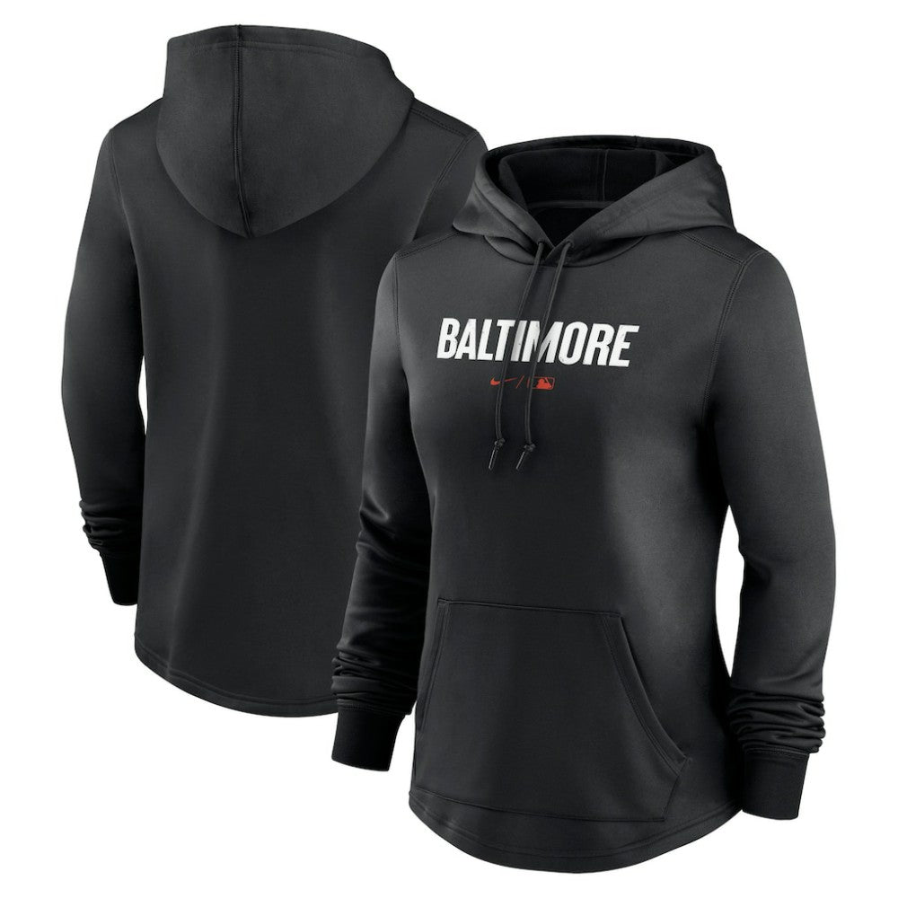 Baltimore Orioles Nike Women's City Connect Pregame Performance Pullover Hoodie - Black Hoodies