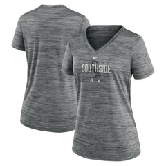 Chicago White Sox Nike Women's City Connect Velocity Practice Performance V-Neck T-Shirt - Gray T-shirts