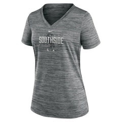 Chicago White Sox Nike Women's City Connect Velocity Practice Performance V-Neck T-Shirt - Gray T-shirts