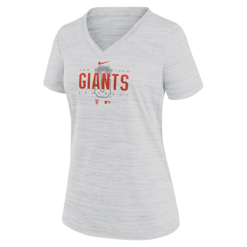 San Francisco Giants Nike Women's City Connect Velocity Practice Performance V-Neck T-Shirt - White T-shirts