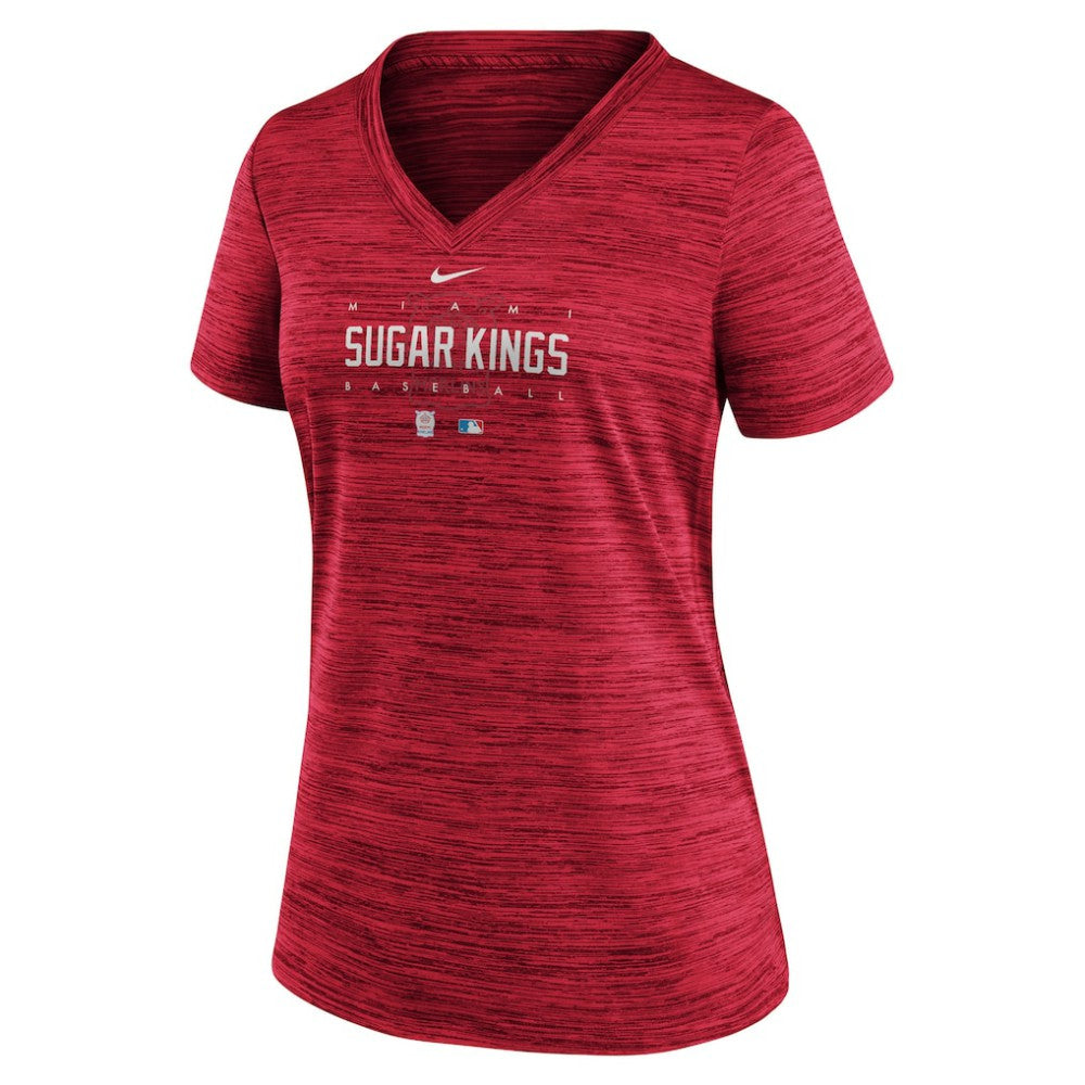 Miami Marlins Nike Women's City Connect Velocity Practice Performance V-Neck T-Shirt - Red T-shirts